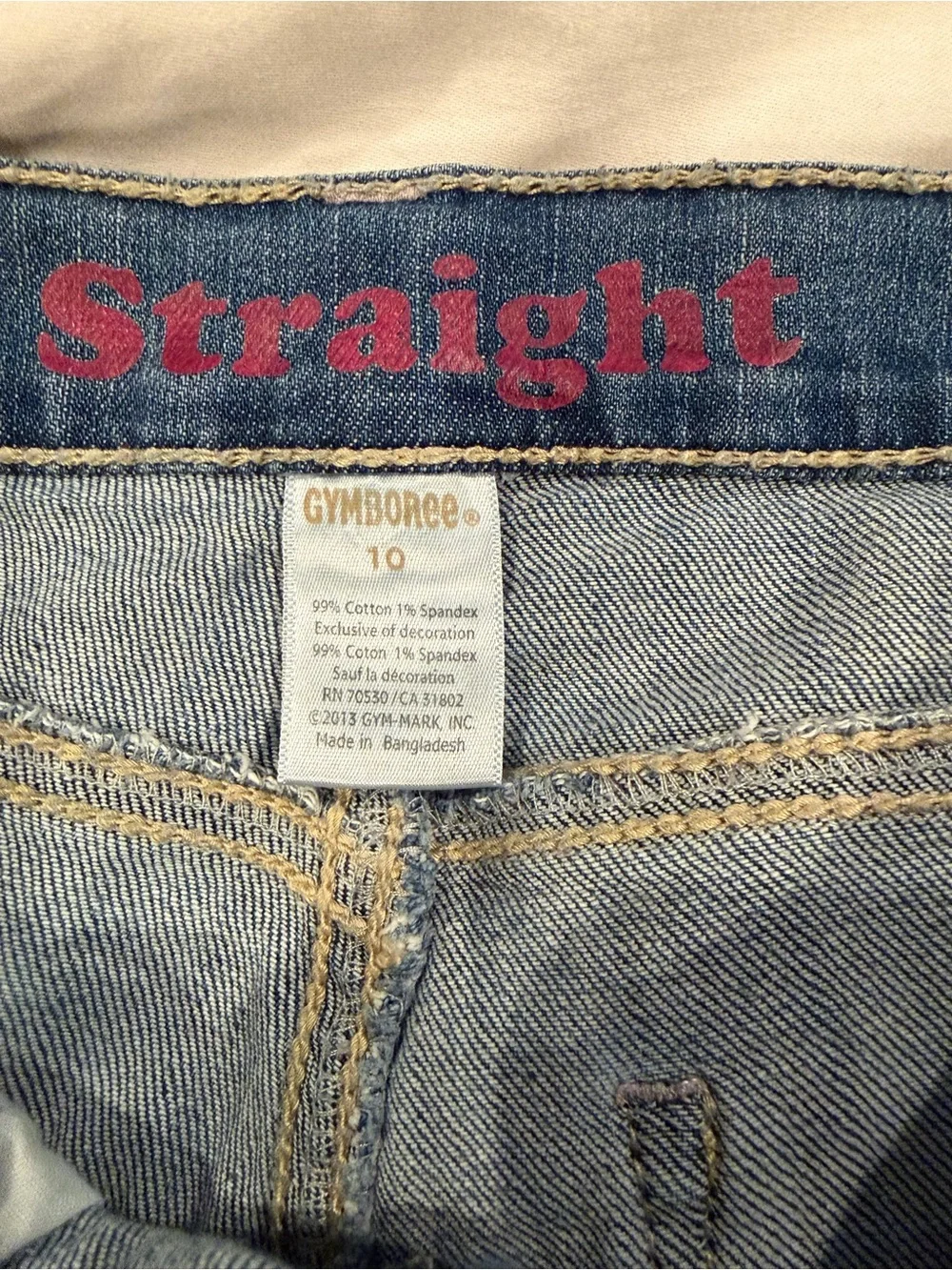 Gymboree girls straight leg denim heart rhinestone pocket embellished. SZ 10